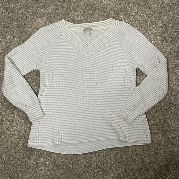 Loft outlet striped V-neck sweater - Picture 1 of 9